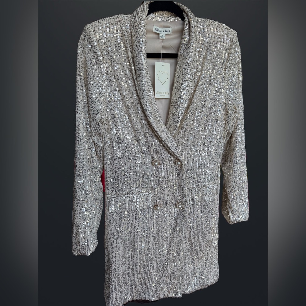 Sequin Double-Breasted‎ Dress